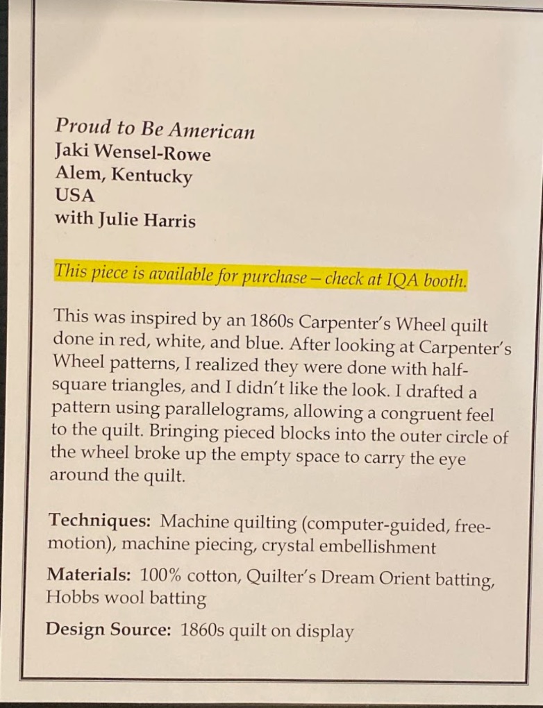 "Proud to Be American" by Jaki Wensel-Rowe with Julie Harris - Sign